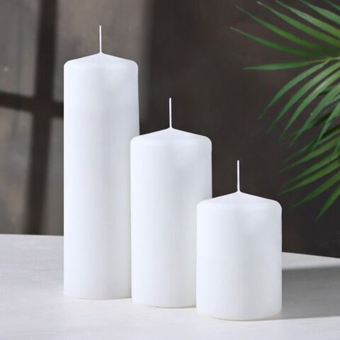 WHITE Candle cylinder 5,9x1,96 in (150х50mm) s\k (1)