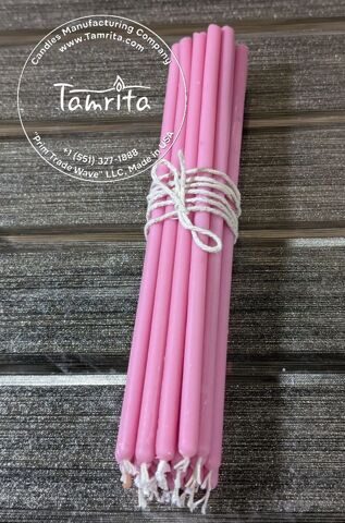 PINK №60 Eco Soy Candle Tamrita. Natural Eco Soy wax Taper Candles, h-9