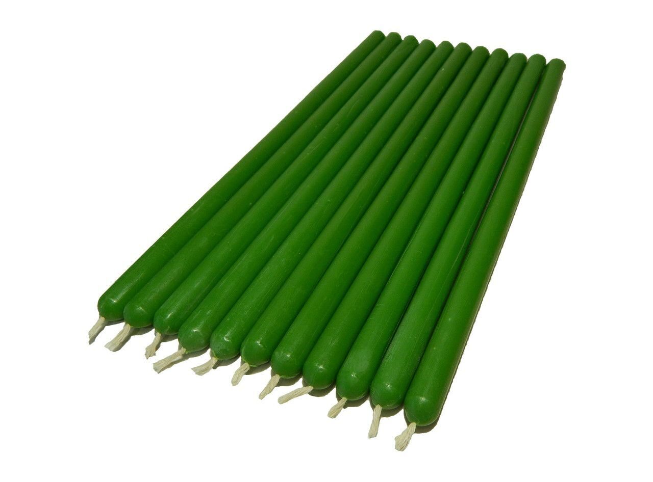 GREEN №20/set 300pcs Beeswax Candle Tamrita.  Natural Pur Beeswax Taper Church Candles, h-11,2"(280mm), d-0,37"(9mm), time-3h