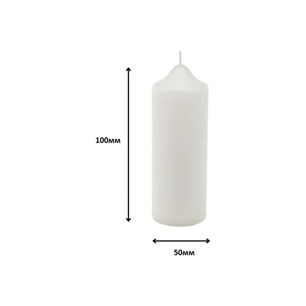 WHITE Candle cylinder 3,9x1,96 in (100х50mm) s\k (1)