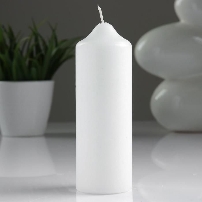 WHITE Candle cylinder 5,9x1,96 in (150х50mm) s\k