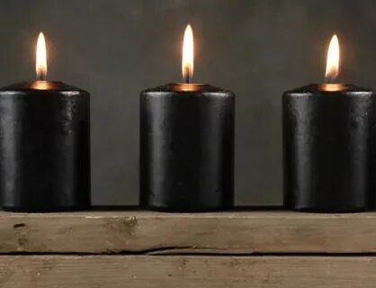 BLACK Candle cylinder 3,9x1,96 in (100х50mm) s\k