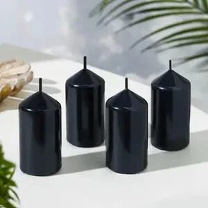 BLACK Candle cylinder 5,9x1,96 in (150х50mm) s\k (1)