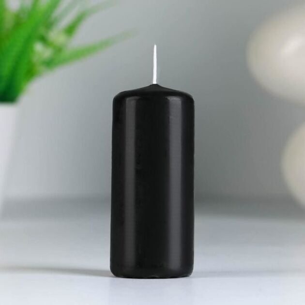 BLACK Candle cylinder 5,9x1,96 in (150х50mm) s\k