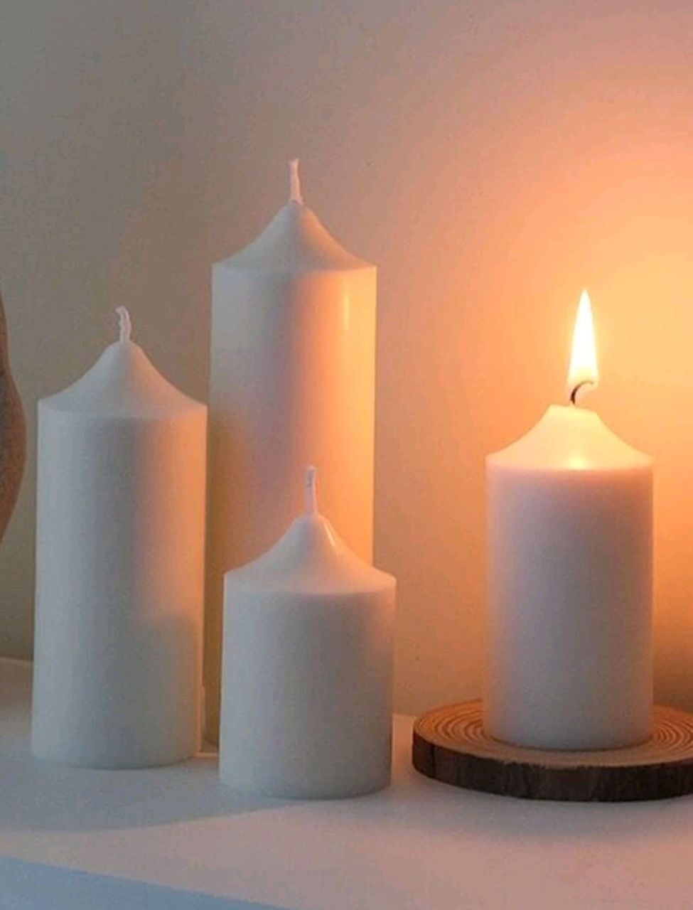 WHITE Candle cylinder 5,9x1,96 in (150х50mm) s\k