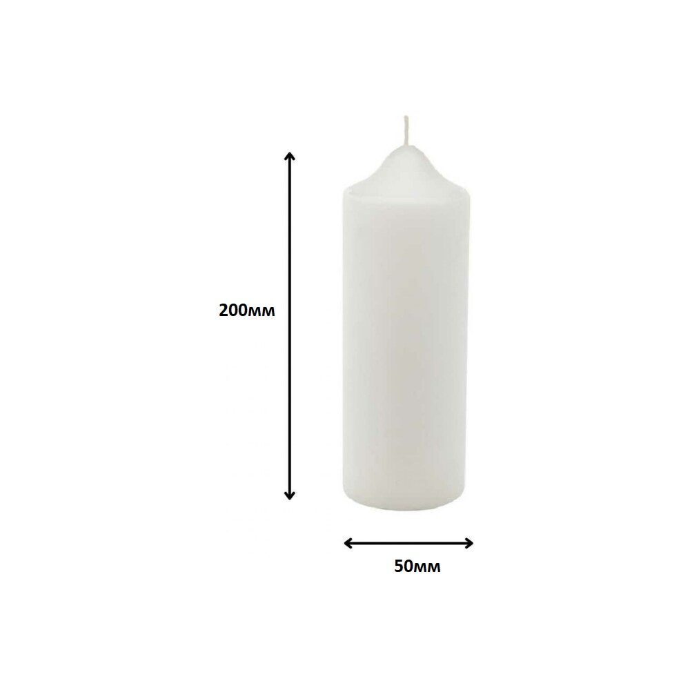 WHITE Candle cylinder 7,9x1,96 in (200х50mm) s\k (1)