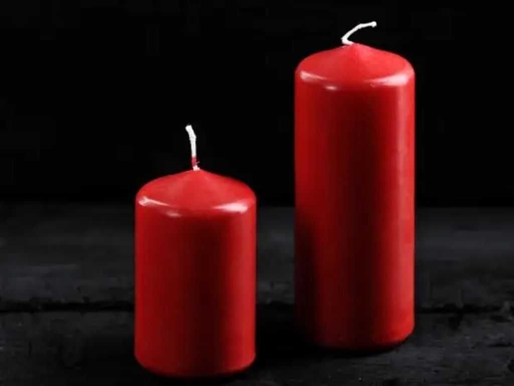 RED Candle cylinder 5,9x1,96 in (150х50mm) s\k