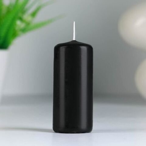 BLACK Candle cylinder 3,9x1,96 in (100х50mm) s\k (1)