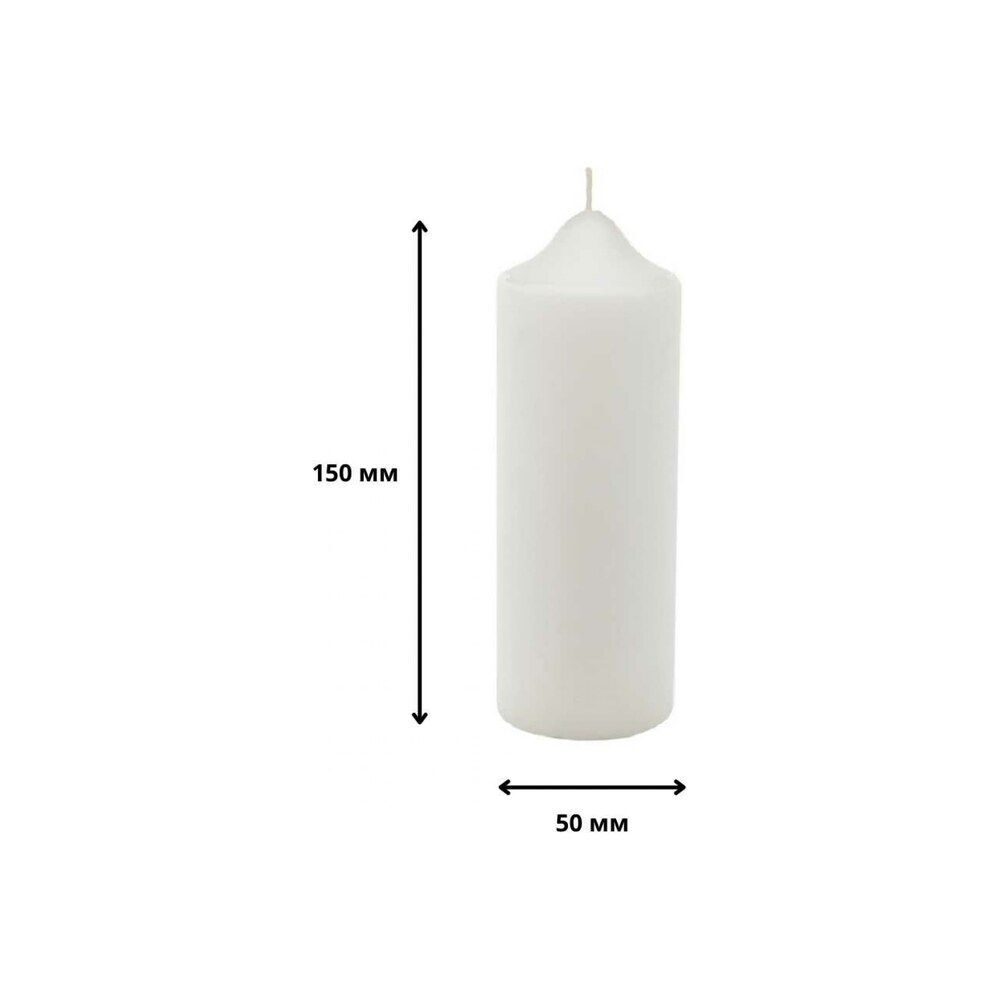 WHITE Candle cylinder 5,9x1,96 in (150х50mm) s\k